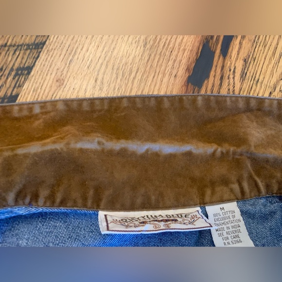 Rhythm blue vintage 80’s denin jean vest, ski snow mountain appliqué gaper day - Picture 8 of 8